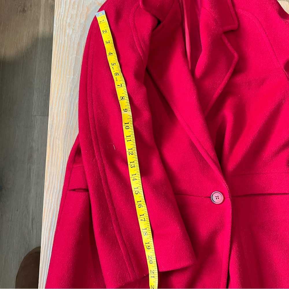 Gemini Vintage 70s Women's Red Wool Coat - Picture 5 of 6